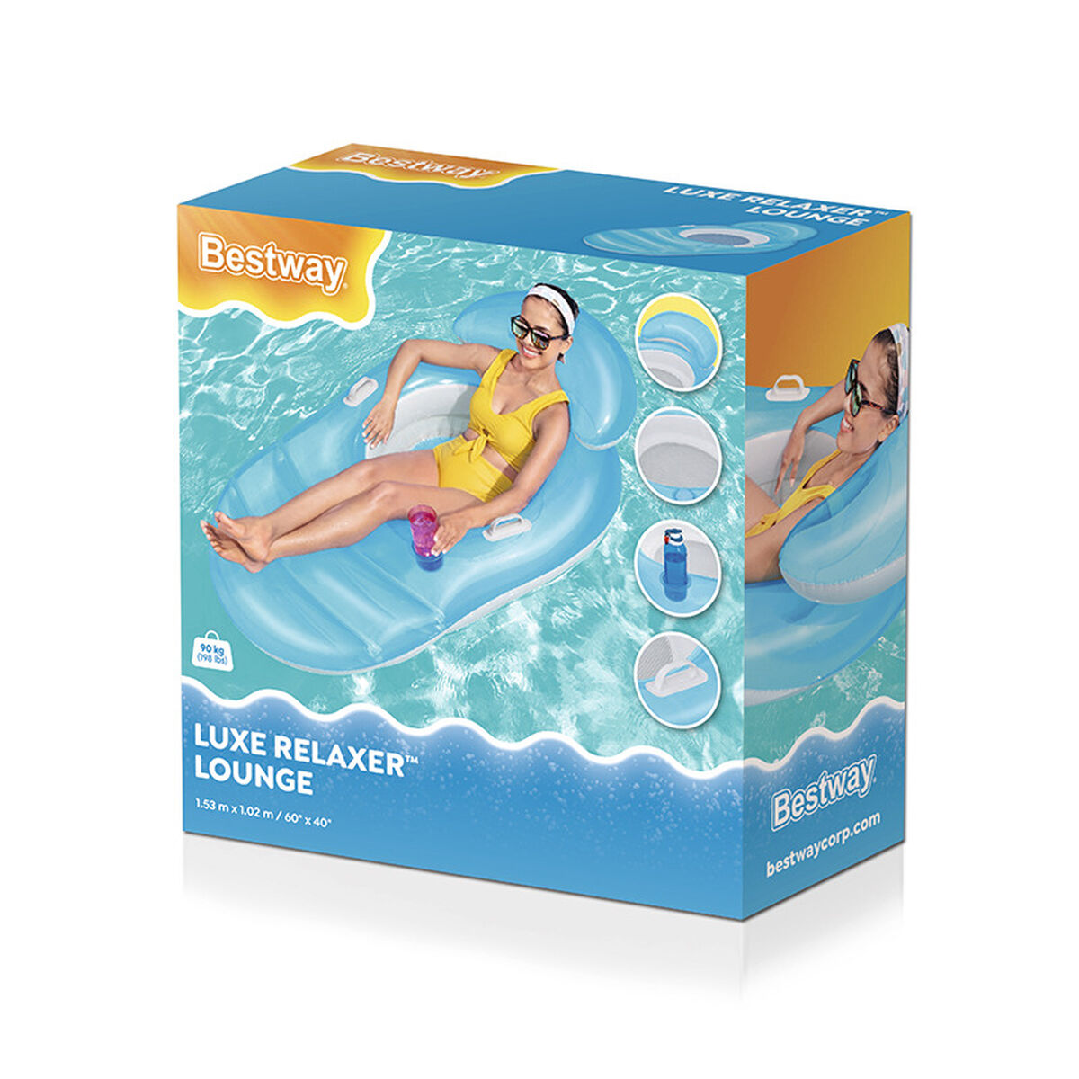 Oppustelig poolstol Bestway Relaxer 153 x 102 cm